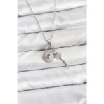 Callerrons Accessories Zincir Gümüş Renk Kilit Anahtar Model Zirkon Taşlı Kadın Kolye - EBJ260130W39307