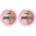 Callista Shine & Fun Face Duo 100 Sparkle Crew Allık & Aydınlatıcı Paleti 2li paket