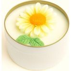 Calma Flame Dekoratif Papatyalı El Yapımı Soya Mum – Romantik Hediye, Sevgililer Günü, Ev Dekor, Özel Gün