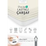 Calmera | %100 Pamuk Penye Lastikli Çarşaf | Tek & Çift Kişilik - Battal - Ekru