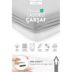 Calmera | %100 Pamuk Penye Lastikli Çarşaf | Tek & Çift Kişilik - Battal - Gri