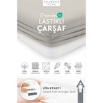 Calmera %100 Pamuk Penye Lastikli Çarşaf | Tek Kişilik | Açık Gri - 90 x 190 cm