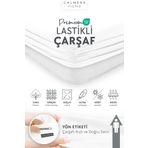 Calmera %100 Pamuk Penye Lastikli Çarşaf - Tek Kişilik | Ara Boy | Plus Ebat - Fitted - Beyaz