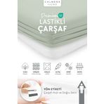 Calmera %100 Pamuk Penye Lastikli Çarşaf - Tek Kişilik | Ara Boy | Plus Ebat - Fitted - Mint - Açık Yeşil