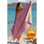 Calmera Doppia Çift Renkli Peştemal | %100 Pamuk - Yıkanmış | Bohem, Plaj, Deniz, Müslin Havlu - Fuşya Pembe