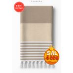 Calmera Natura Peştemal | Pamuk - Doğal Saçaklı | Plaj, Havuz, Spa, Sauna, Spor, Seyahat Havlusu - Bej