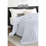 Calmera Wellsoft Çift Kişilik Battaniye | Ultra Yumuşak & Hafif | Peluş | 200 × 220 cm - Buz Gri