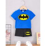 Calp Teks Batman Baskılı Şort/t-Shirt Alt-Üstyazlık Takım - 1 – 2 Yaş - Mavi