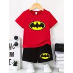 Calp Teks Batman Baskılı Şort/t-Shirt Alt-Üstyazlık Takım - 5 – 6 Yaş - Kırmızı