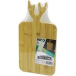 Calperia DİKDÖRTGEN=22X38CM Ahşap Bambu Kesim Panosu - Kesme Tahtası Geyik Boynuz Figür Saplı (5047)