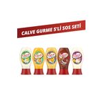 Calve Ranch Sos 245gr & Barbekü Sos 290gr & Cheddar Sos 240gr & Köri Sos 260gr & Sarımsaklı Mayonez SET.UNİ.1965