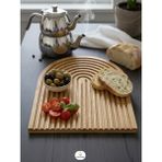 Calvera Lüx Bambu Sunumluk, Dekoratif Gökkuşağı Sunum ve Kesme Tahtası - 20 x 26 cm