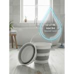 Calvera Pratik Katlanabilir Akordiyon Kova - 12 Litre Yer Kaplamayan Katlanır Su Kovası - Beyaz - 12 lt