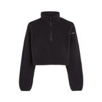 Calvin Klein 00GWF3W327BAE HYBRID Sherpa Pullo Siyah Kadın Dik Yaka Sweatshirt