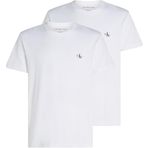 Calvin Klein 2 PACK MONOLOGO T-SHIRT Erkek T-shirt, Beyaz, XS