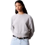 Calvin Klein A - CROPPED BADGE LOGO SWEATSHIR Kadın Sweatshirt, Gri, S