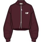 Calvin Klein A- OVERSIZED SCUBA ZIP BOMBER JA Kadın Ceket, Kırmızı, M