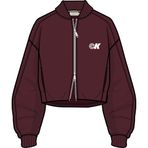 Calvin Klein A- OVERSIZED SCUBA ZIP BOMBER JA Kadın Ceket, Kırmızı, XS