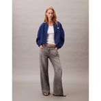 Calvin Klein A- OVERSIZED SCUBA ZIP BOMBER JA Kadın Ceket, Mavi, L