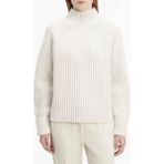 Calvin Klein Balıkçı Yaka Standart Düz Beyaz Kazak Kadın Rec Yün Two Tone Strıpe Sweater - M - L