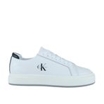 Calvin Klein BASKET CUPS LACEUP LTH ML Kadın Spor Ayakkabı, Bright White/Black, 40