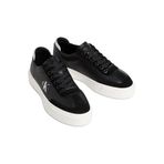 Calvin Klein BASKET CUPS LUP WT LTH SU Kadın Spor Ayakkabı, Black/Bright White/Gray, 40