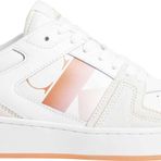 Calvin Klein BASKET CUPSOLE LACE MIX NBS SAT Kadın Spor Ayakkabı, Beyaz, 39