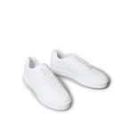 Calvin Klein Basket Cupsole Oxf Laceup Lth Sneaker, 43, YM0YM01452, Triple Bright White, Erkek