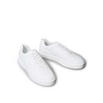 Calvin Klein Basket Cupsole Oxf Laceup Lth Sneaker, 44, YM0YM01452, Triple Bright White, Erkek