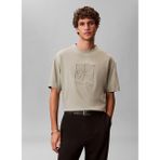 Calvin Klein Bej Erkek Logo Baskılı T-Shirt LV04LE200GPEZ_SS Rlxd Premıum Inter