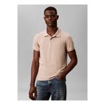 Calvin Klein Bej Erkek Polo T-Shirt LV04LC254G2F3_SS SLIM REFINED PIQUE