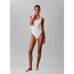 Calvin Klein Beyaz Standart Fit Çizgili Mayo, M, 5003344695, Yeşil, Kadın