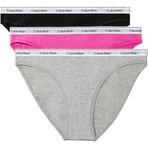 Calvin Klein BIKINI 3Pk Kadın Bikini Altı, Black/Grey Heather/Stunning Orchid, S