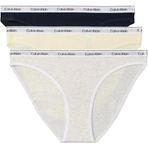 Calvin Klein BIKINI 3Pk Kadın Bikini Altı, SHORELINE/SNOW HEATHER/PEAR SORBE, M