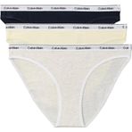 Calvin Klein BIKINI 3Pk Kadın Bikini Altı, SHORELINE/SNOW HEATHER/PEAR SORBE, XS