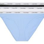 Calvin Klein Bikini 3Pk Kadın Çoklu Paket Iç Giyim, Mavi, M
