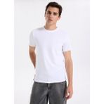 Calvin Klein Bisiklet Yaka Beyaz Erkek T-Shirt LV04LC240GYAF_SS Slım Stretch Cotto - XL