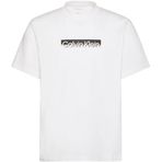 Calvin Klein Bisiklet Yaka Logo Baskılı Pamuklu Tişört, M, LV04LF812G, Beyaz, Erkek