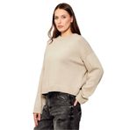 Calvin Klein Bisiklet Yaka Regular Fit Kısa Kazak, S, LV047D305G, Island Fossil, Kadın