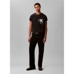 Calvin Klein Bisiklet Yaka Siyah Erkek T-Shirt LV04RD823GUB1_SS 20S Eu Ck Overlap - XL