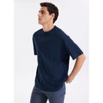 Calvin Klein Bisiklet Yaka T-Shirt, S, LV04RB295G, BLUE, Erkek