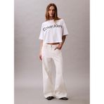Calvin Klein Bisiklet Yaka T-Shirt , XL, LV047C839GYAA, Beyaz, Kadın
