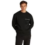 Calvin Klein BRISTLE MONOLOGO CREW NECK Erkek Sweatshirt, Siyah, S