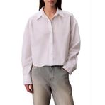 Calvin Klein Buttondown gömlek kısa poplin, Parlak Beyaz, S