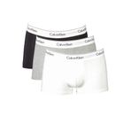 CALVIN KLEIN CALVIN KLEIN Erkek Marka Logolu Elastik Bantlı Günlük Kullanıma Uygun Siyah-Beyaz-Gri Boxer LV00NB4389 MP1