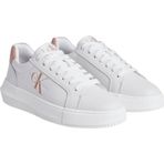 Calvin Klein Chunky Cupsole Kalın Tabanlı Laceup Mont Lth Sneaker Ayakkabı, 39, YW0YW00823, Bright White/Tuscany, Kadın