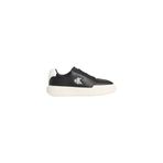 Calvin Klein CHUNKY CUPSOLE LACEUP WOV TXT Erkek Spor Ayakkabı, Black/Bright White, 42