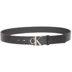 Calvin Klein Ck Buckle Tumbled 35Mm Erkek Kemer, Siyah, 80