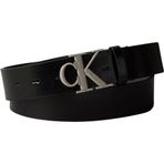 Calvin Klein Ck Buckle Tumbled 35Mm Erkek Kemer, Siyah, 90