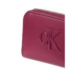 Calvin Klein Ck Desenli Fermuar Kapamalı Kart Bölmeli Cüzdan, Tek Ebat, LV04F1154G, Kırmızı, kadın